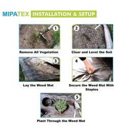 Mipatex Premium Garden Weed Control Barrier Sheet Mat, Durable Quality, Easy To Use and Set-Up. 10