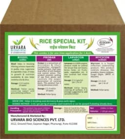 Rice Kit 100% organic products that cover seed treatment, growth promote, sucking pest controller, larvae controller, fungal disease controller 1