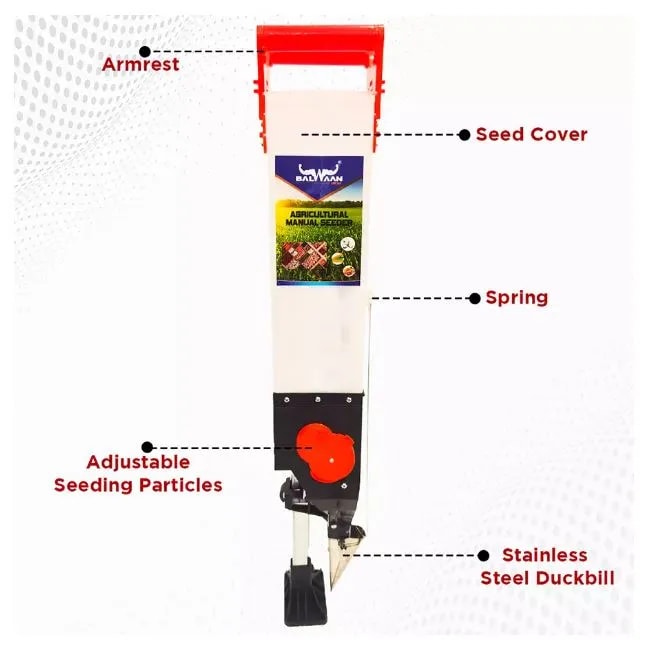Balwaan S-1 Agricultural Single Barrel Manual Seeder, Suitable for Flat and Hilly Surface