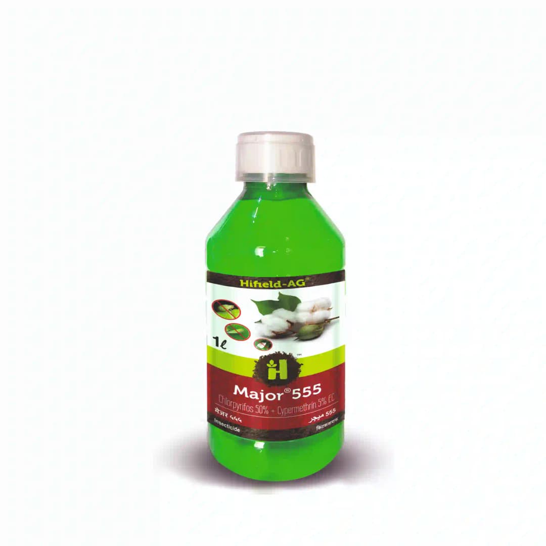 Hifield Ag Major 555 Chlorpyriphos 50% + Cypermethrin 5% Ec Insecticide, A Broad-Spectrum Non-Systemic Insecticide - Image 1