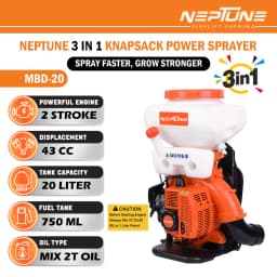 Neptune MBD-20 2 in 1 Knapsack Mist Blower, Powder Duster And Sprayer, 2-Stroke 43CC Petrol Engine, 20L Tank Capacity, Ideal for Farming & Garden 4