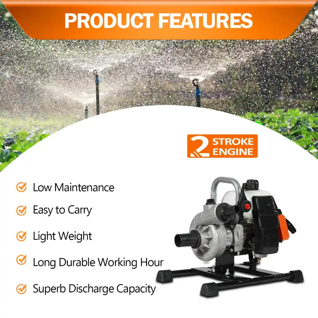 Neptune 43CC Portable Water Pump 1.5 Inch Outlet, Powerful 2 Stroke Petrol Engine, Maximum Discharge 135 L.min Ideal for Farming, Draining & Gardening - Image 3