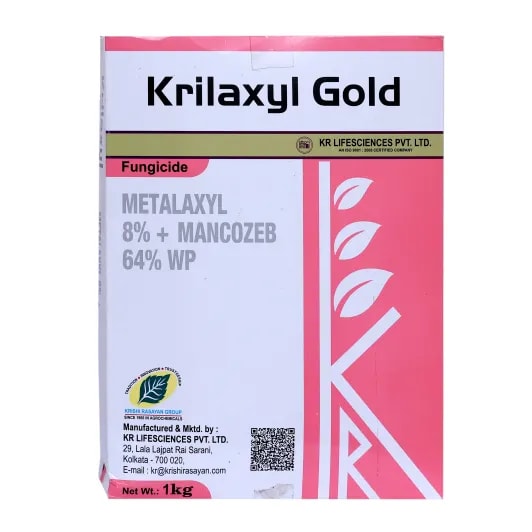 Krishi Rasayan Krilaxyl Gold Metalaxyl 8% + Mancozeb 64% WP Fungicide for Major Crop Diseases