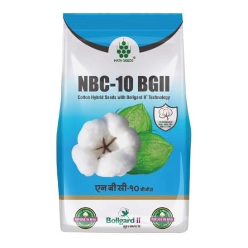 Nath Bio Genes NBC-10 BG II Cotton Seed, Early Maturity, Excellent Boll Opening (475 Gm)