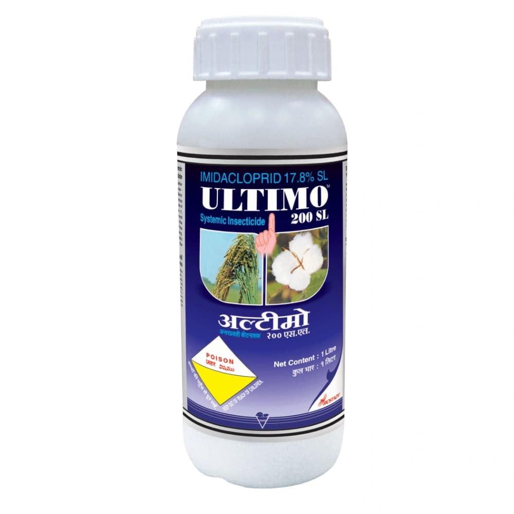 Biostadt ULTIMO Imidacloprid 17.8% SL Insecticide, Systemic Protection Against Aphids, Jassids, Whiteflies And Other Sucking Pest