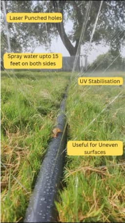 Airdrops Irrigation Rain Pipe 40 MM, 100 Meters Length with Joiner, End Cap and Cock For Agriculture Use. 5