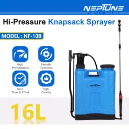 Neptune NF-10B Manual Knapsack Sprayer, Hand-Operated High-Pressure Pump, 16L Tank, Telescopic Lance with 3 Nozzles, Ideal for Farming, Gardening 2