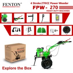 Fenton Krishi FMW-270 Mini Weeder, 270CC, 4-Stroke, 9HP Engine, 3.6L Fuel Tank, Best For Cultivation And Rotary And PTO 4