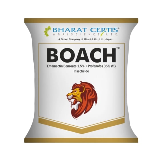 Bharat Certis BOACH Emamectin Benzoate 1.5% + Profenophos 35% WDG Insecticide, Effective Control Sucking And Chewing Pests In Multiple Crops