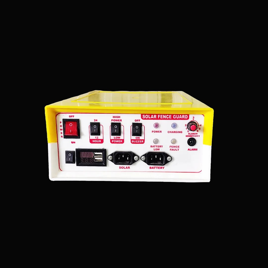Urja 12 KV Digital Solar Fence Energizer Combo Set For 30 Acre With Battery 12V x 14Ah, Earthing Set And Solar Panel 30 Watt