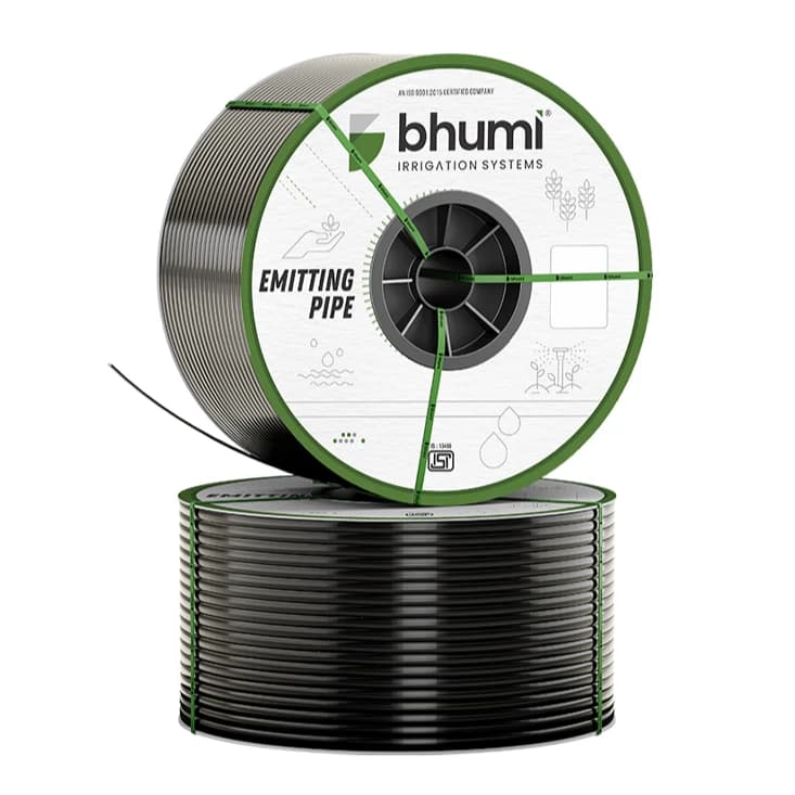 Bhumi 16mm - 0.45mm Flat Drip Inline Irrigation Pipe, Clog-Resistant Emitters Ensures Uniform Water Flow In Field (500 MTR) - Image 1