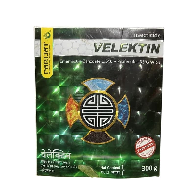 Parijat Velektin Emamectin Benzoate 1.5% + Profenofos 35% WDG, An Insecticide For Cotton, Maize & Chilly Crops. - Image 1