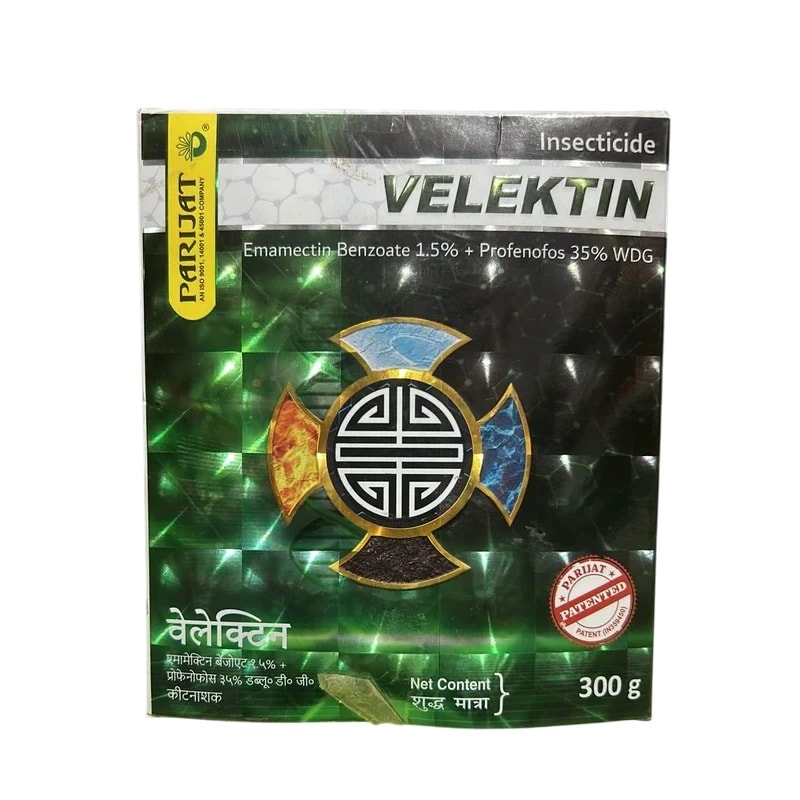 Parijat Velektin Emamectin Benzoate 1.5% + Profenofos 35% WDG, An Insecticide For Cotton, Maize & Chilly Crops.