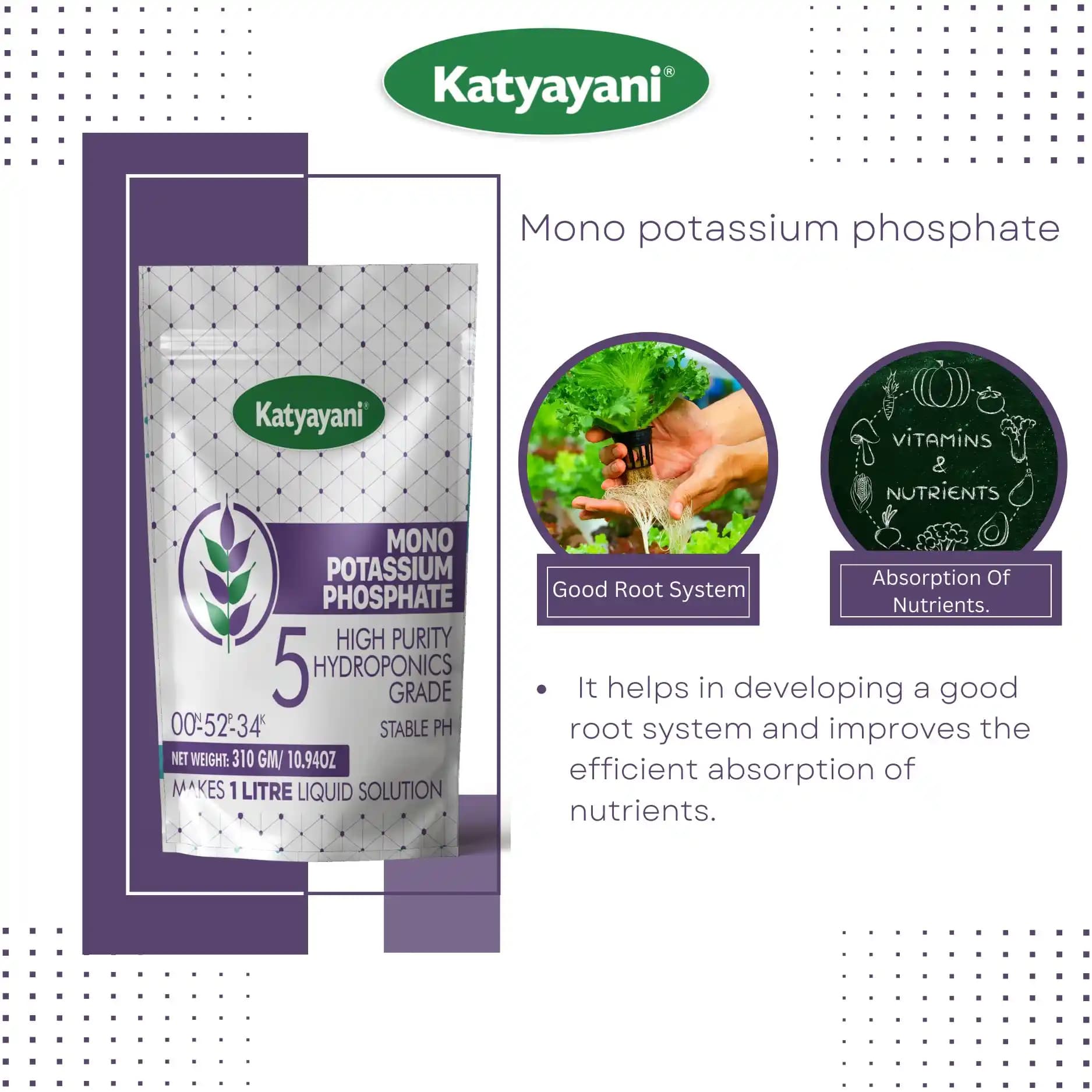 Katyayani Mono Potassium Phosphate, High Purity Hydroponics Grade, 100% Water Soluble Fertilizer, Suitable For All Crops. - Image 5