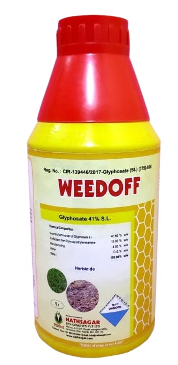 Nathsagar Weedoff Glyphosate 41% SL Herbicide, Effective Non-Selective Herbicide