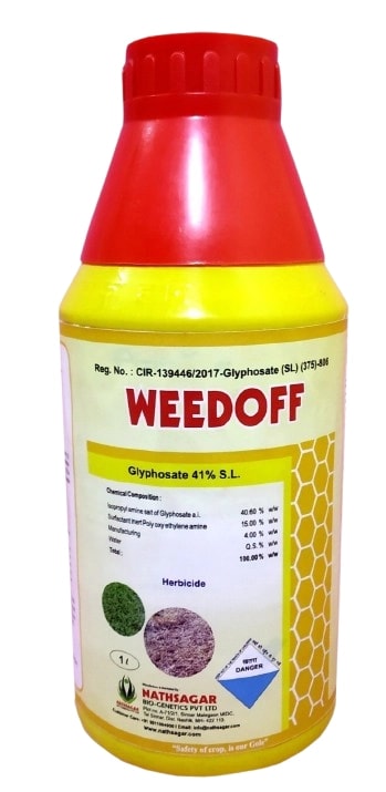 Nathsagar Weedoff Glyphosate 41% SL Herbicide, Effective Non-Selective Herbicide
