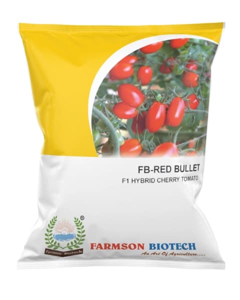 Farmson FB Red Bullet (Small Oval Shape) F1 Hybrid Cherry Tomato Seeds (3000 Seeds)