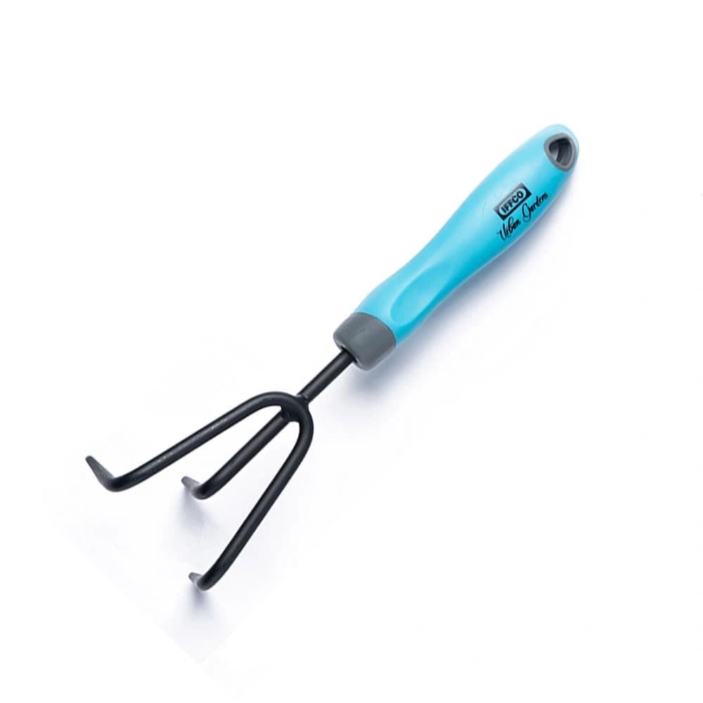 IFFCO Urban Gardens Cultivator 1 Pc, Gardening Tools For Home Garden, Carbon Steel Front With Soft Rubber Handle For Better Grip, Use For Hoeing - Image 1