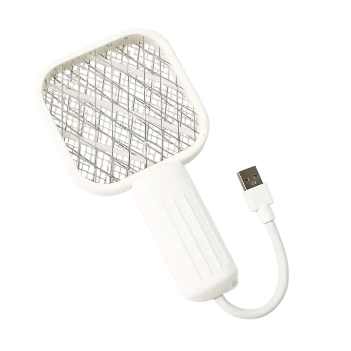 Rechargeable Electric Mosquito Swatter Racket with Built In UV Light Trap And USB Charging, 2 In 1 Insect Killer For Home and Outdoor Use