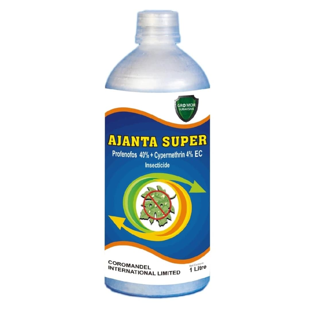 Coromandel AJANTA SUPER Profenofos 40% + Cypermethrin 4% EC Insecticide, Contact, Stomach and Ovicidal Action - Image 1