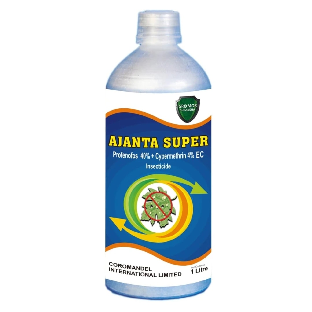 Coromandel AJANTA SUPER Profenofos 40% + Cypermethrin 4% EC Insecticide, Contact, Stomach and Ovicidal Action
