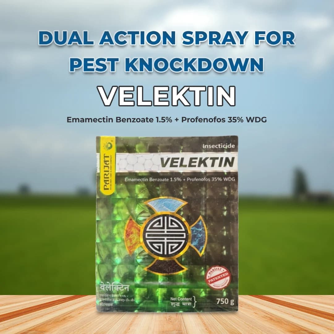 Parijat Velektin Emamectin Benzoate 1.5% + Profenofos 35% WDG, An Insecticide For Cotton, Maize & Chilly Crops. - Image 2
