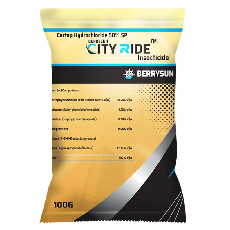 Berrysun City Ride Cartap Hydrochloride 50% SP Insecticide, Efficient For Rice And Cotton Pests - Image 1