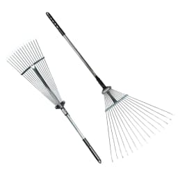 Hectare Precision 15 Tine Stainelss Steel Telescopic Metal Rake, 31 to 64 Inch Adjustable Expanding Handle Rake For Quick Clean Up of Lawn, Garden 1