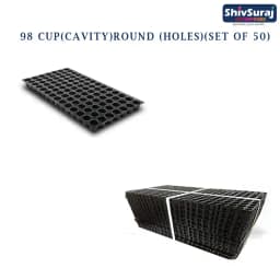 शिवसूरज 98 कैविटी सीड्लिंग ट्रे, गोल आकार के छेद वाली ट्रे, नर्सरी ट्रे, बीज बोने के लिए। 1