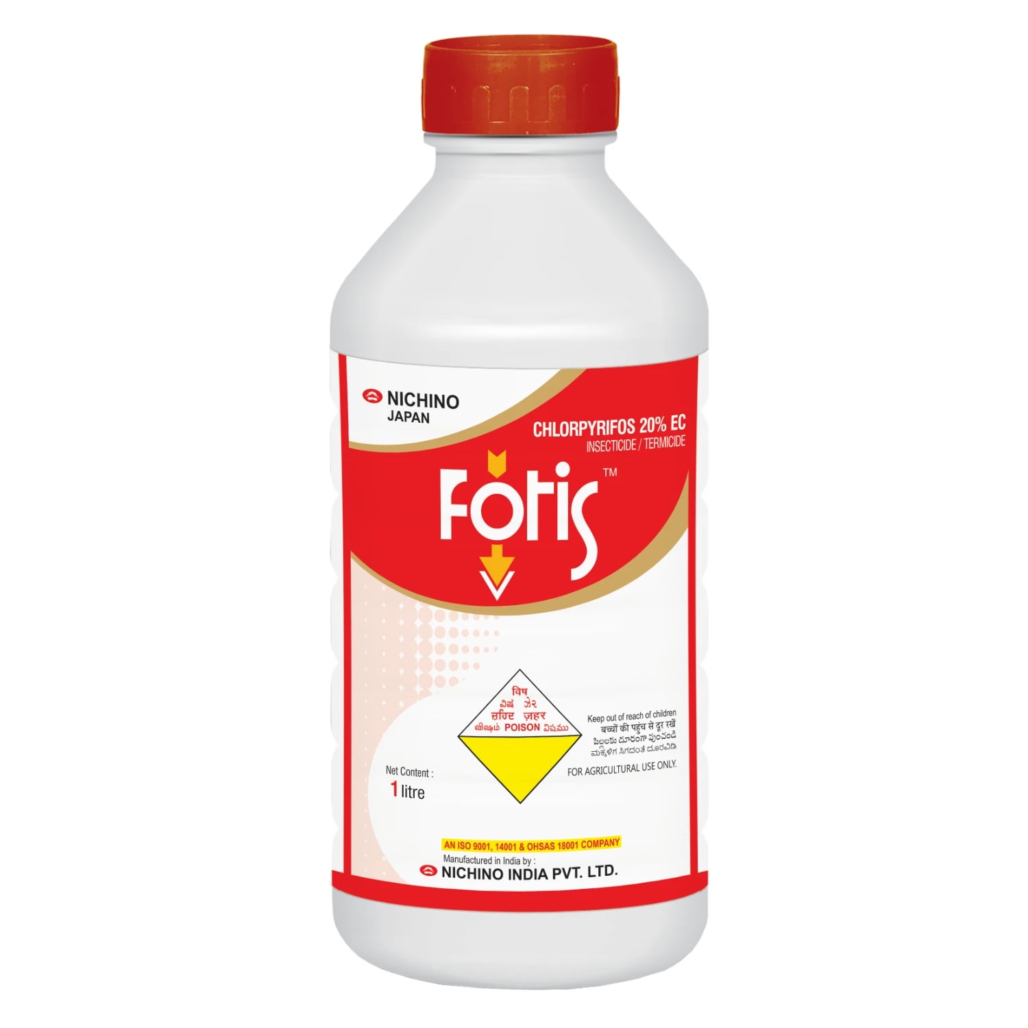Nichino Fotis Chlorpyrifos 20% EC Insecticide, Effective For Sucking And Biting Pest Control In Crops