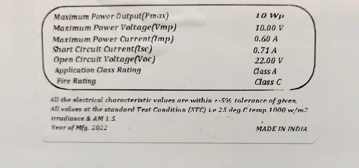 PPIL 12v 10w Solar Panel, Used With Suitable Solar Charge Controller For Home Light And Mobile Charger Application - Image 2