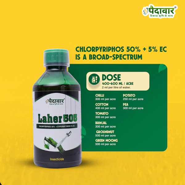 Paidavaar Laher 505 Chlorpyriphos 50% + Cypermethrin 5% EC Insecticide - Image 6