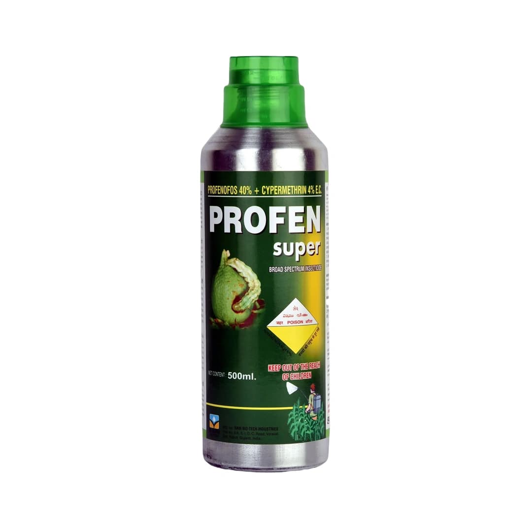 Propen Super - Profenofos 40% + Cypermethrin 4% EC Insecticide For Bollworm complex, Thrips, Aphids, Jassids, Whiteflies