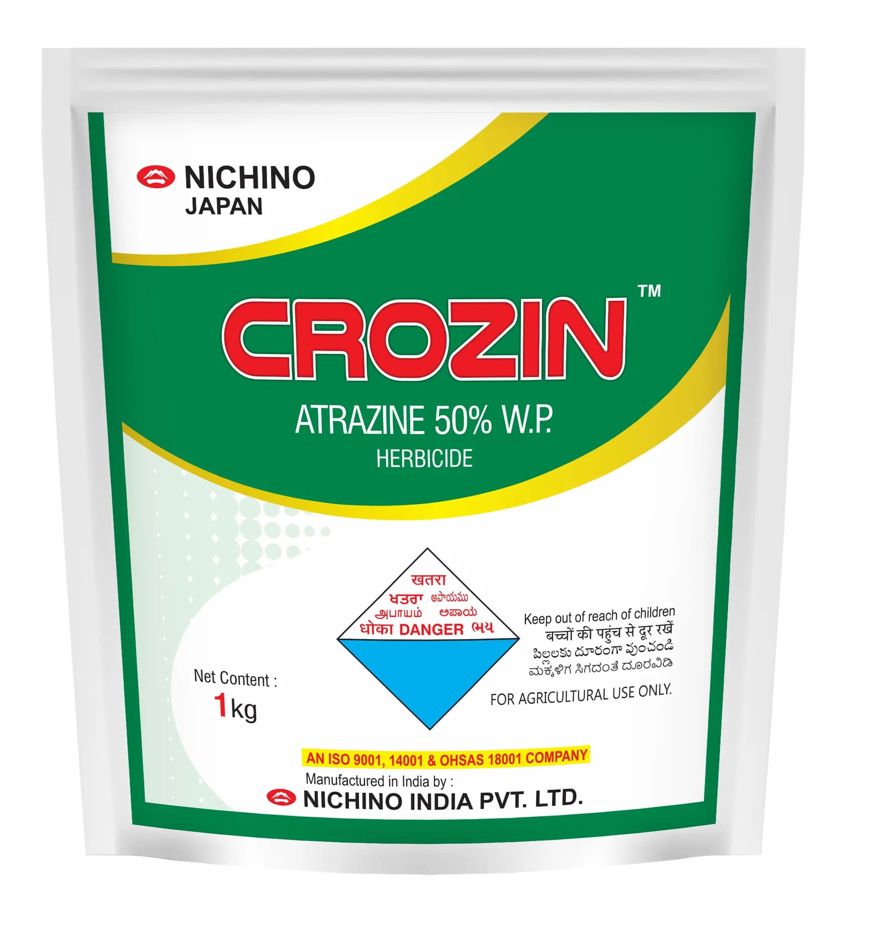 Nichino Crozin Atrazine 50% WP Herbicide, Broad-Spectrum Selective Systemic Herbicide, Use For Maize and Sugarcane - Image 1