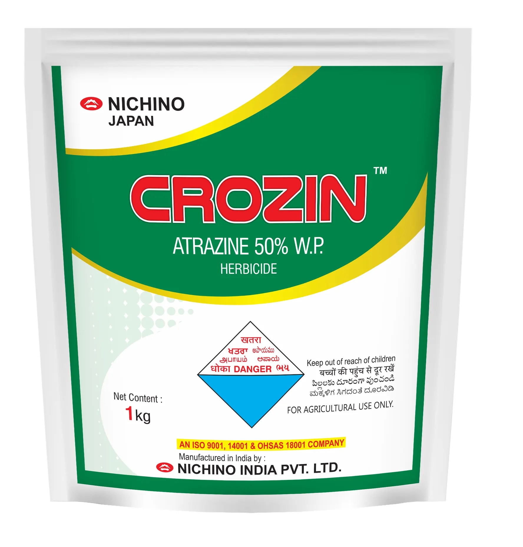Nichino Crozin Atrazine 50% WP Herbicide, Broad-Spectrum Selective Systemic Herbicide, Use For Maize and Sugarcane