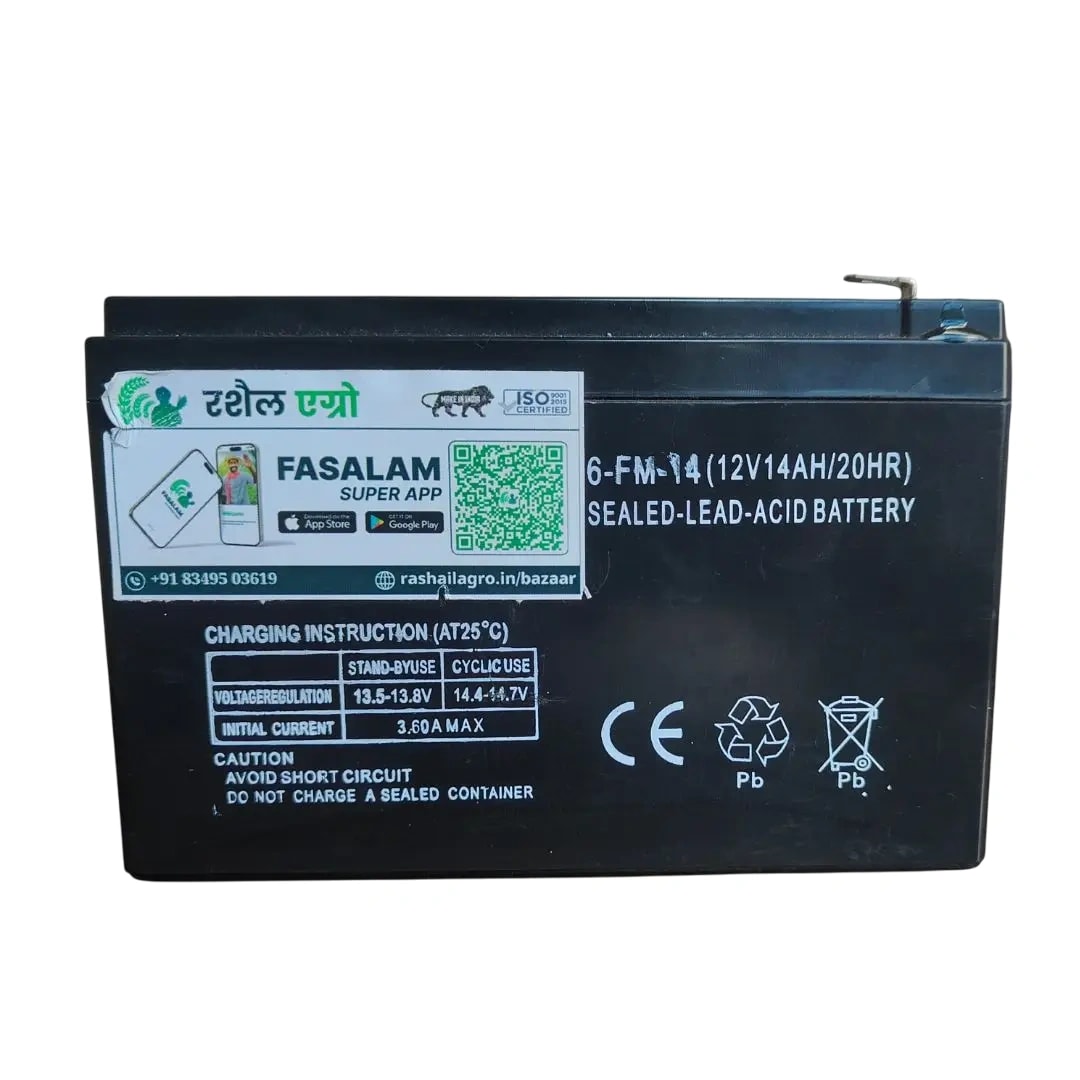Rashail 12vx14Ah Battery, Long-Lasting Power Supply For Zatka Machine, Battery Sprayers, Agricultural Tools & Outdoor Farm Equipment