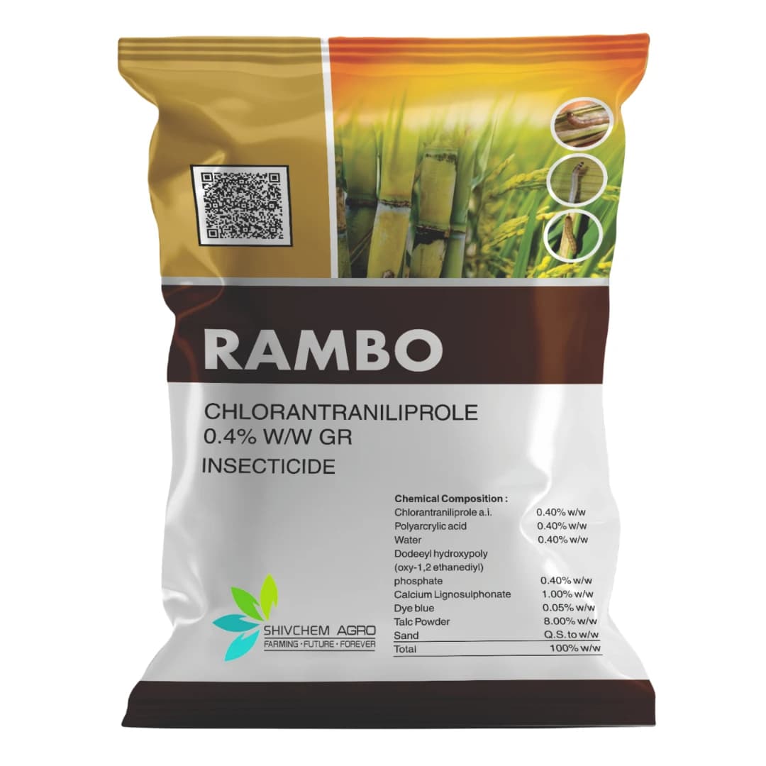 Shivchem RAMBO Chlorantraniliprole 0.4% GR Insecticide, Advanced Granular For Rice And Maize Crops - Image 1