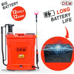 OEM 2 In 1 Battery and Manual Operated 12Vx12A (20L Capacity) Knapsack Sprayer With Free Gun, Heavy Battery, Heavy Copper Motor For High Pressure 4