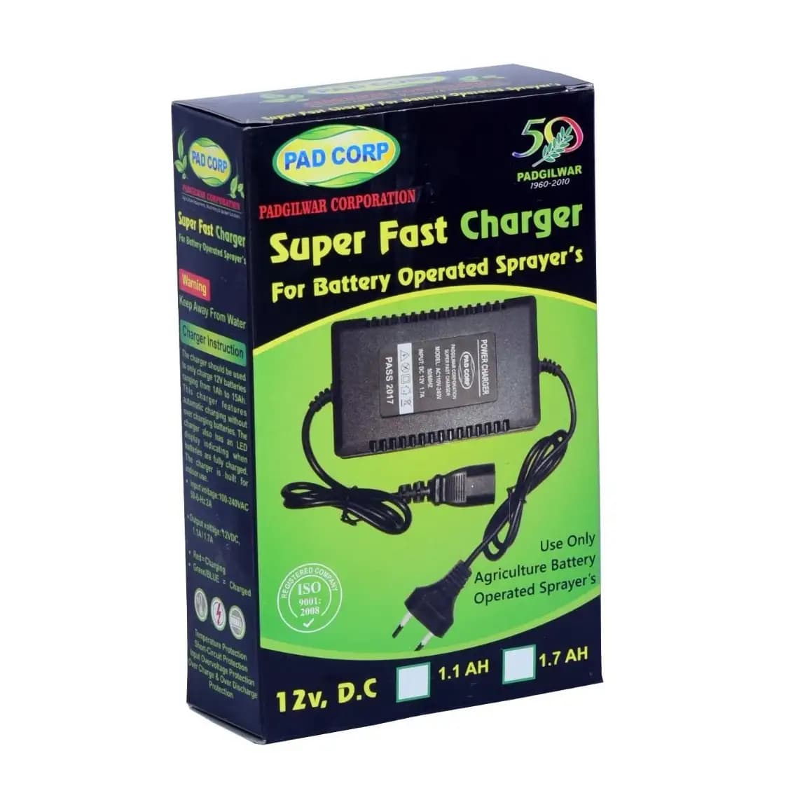 Pad Corp Battery Charger 1.7 Amp, SUITABLE FOR ALL BATTERY SPRAYER - Image 2