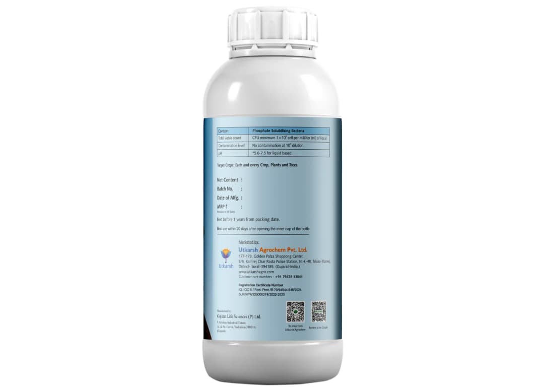 Utkarsh Phosphoz (Phosphate Solubilizing Bacteria - PSB) Biological Fertilizer, Promotes Soil Health and Improves Soil Structure - Image 3