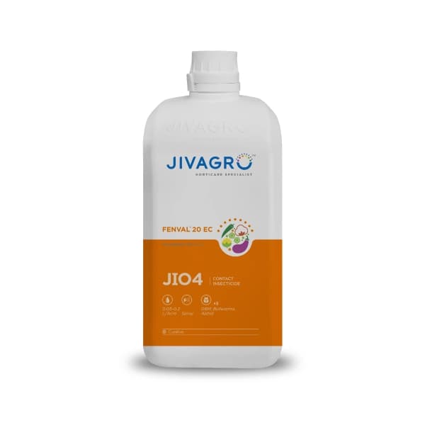 Jivagro Fenval Fenvalerate 20% EC Insecticide, Control Aphid, Jassid, Thrips, DBM, Bollworms and Fruit & Shoot Borer - Image 1