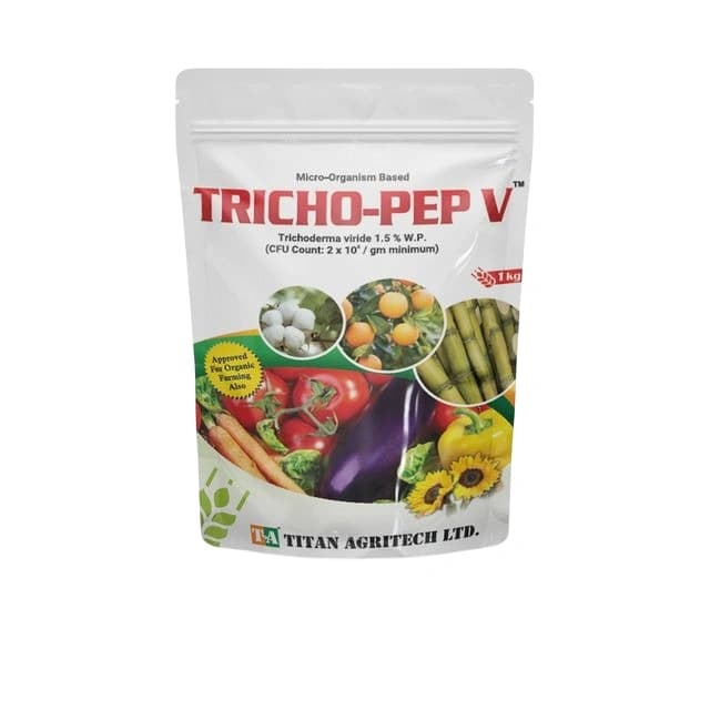 Titan Agritech Tricho Pep V Trichoderma Viride, Fungicide powder for agriculture plants, bio pesticides for vegetable, Nematicide for plant