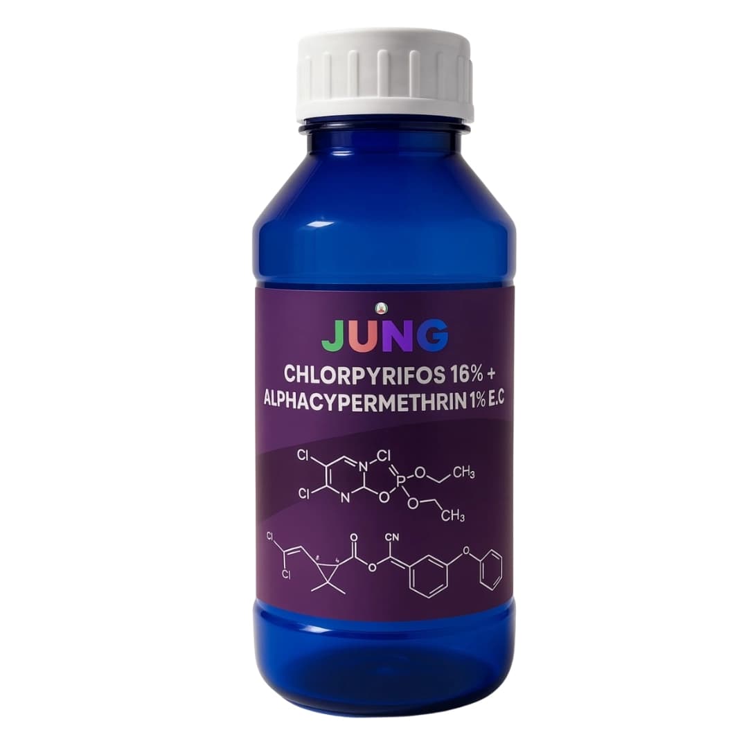 BIOSUN JUNG Chlorpyrifos 16% + Alphacypermethrin 1% E.C Insecticide, Control American Bollworms In Cotton - Image 1