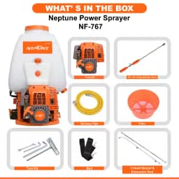 Neptune Model-767 Knapsack Power Sprayer, 4-Stroke 31CC Petrol Engine, 25L Tank, 2 Types Spray Guns Included, Ideal for Farming, Agriculture & Garden 5