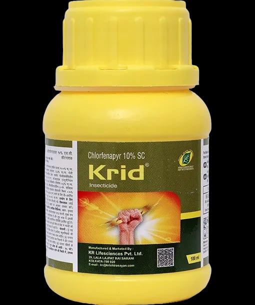 Krishi Rasayan Krid Chlorfenapyr 10% SC Insecticide, Controls A Wide Range Of Pests, Especially Lepidoptera And Sucking Pests.