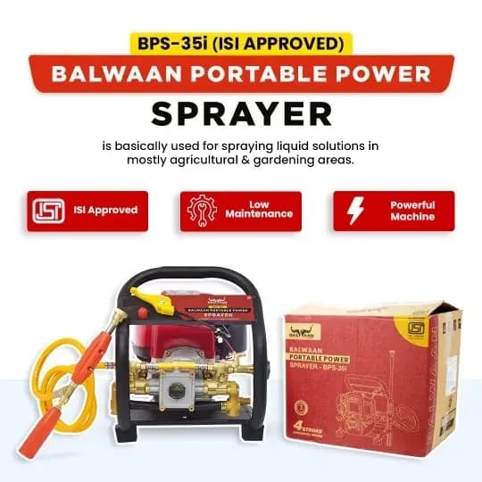 Balwaan BPS-35i ISI Marked Portable Sprayer with 25 Mtr Hose Pipe, 4 Stroke 35CC Engine, Less Fuel Consumption - Image 3
