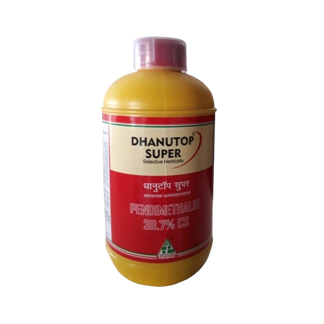 Dhanuka Dhanutop Super Pendimethalin 38.7% CS Herbicide, Selective Pre-Emergence, Effective For Weed Control