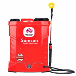 Kamal Agrotech Samson Double Motor Sprayer Pump, Gun, 20L Tank, 12V-18Ah Battery, 20 Feet Spray Height, High-Efficiency Dual Motors 1