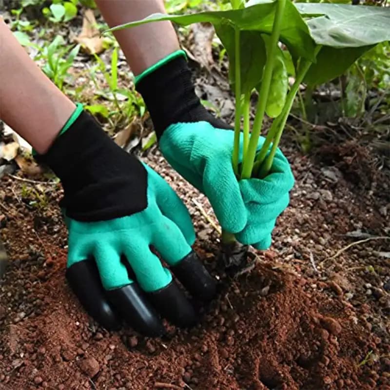 Garden Gloves With Claws, Made From High Density Rubber, Digging & Planting For Agriculture (Mix Color) - Image 2