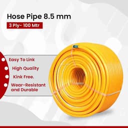 Balwaan Hose Pipe 8.5mm, 3 Ply Heavy Duty And High Pressure Pipe, Multiple Use For Spraying In Garden, Agriculture, Commercial and Construction Works 8